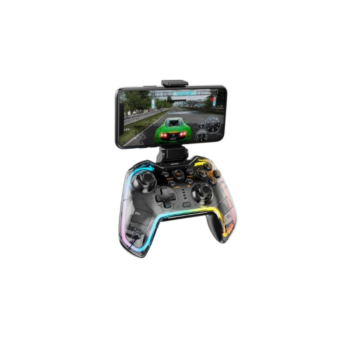 HAVIT G158BT TRANSPARENT RGB GAMEPAD HAVIT G158BT TRANSPARENT RGB GAMEPAD